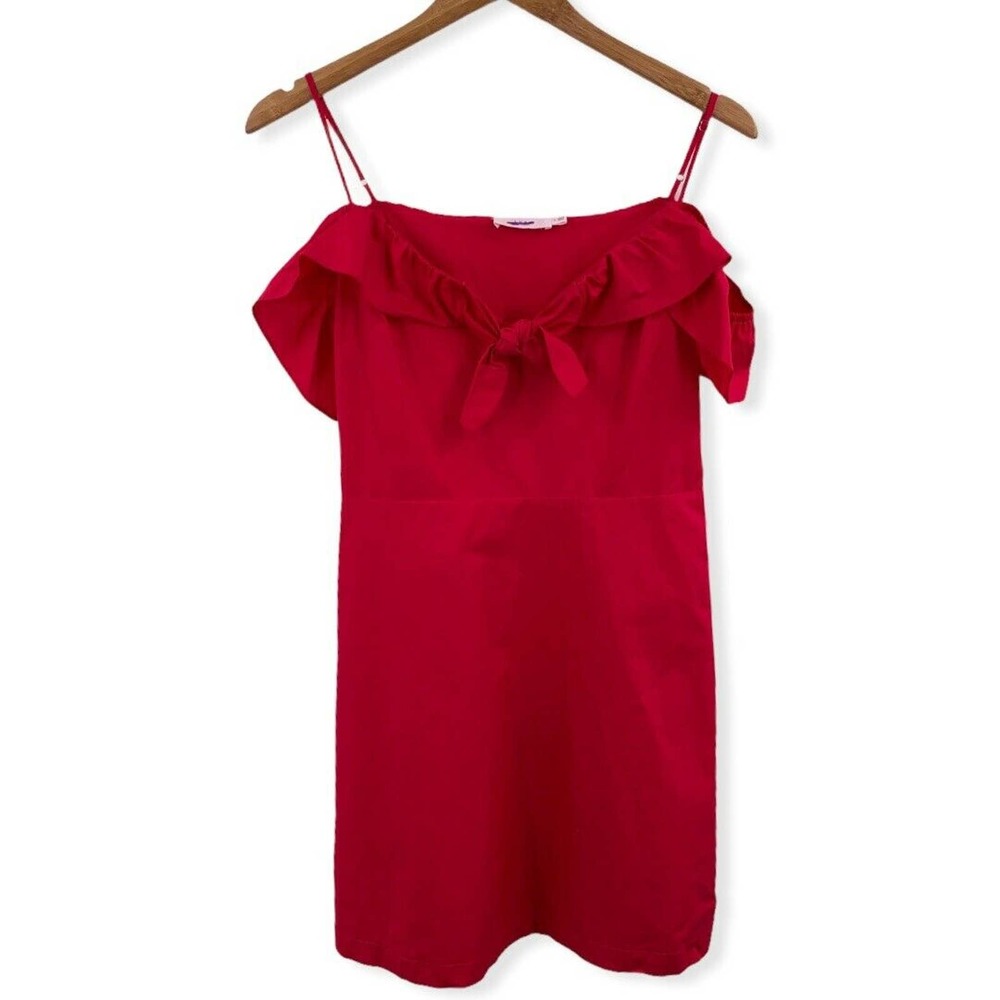 Lush Pink Ruffle Off Shoulder Dress Medium